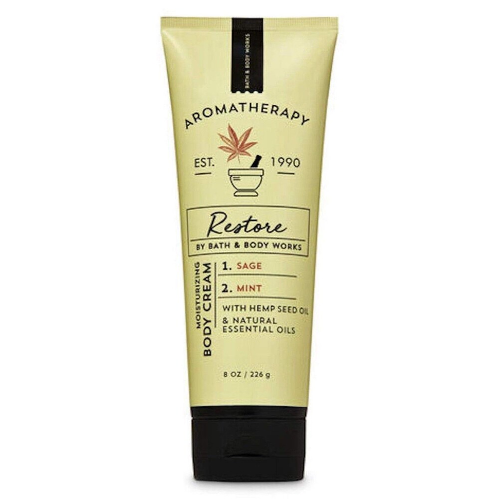 Bath & Body Works Aromatherapy RESTORE SAGE MINT Body Cream 8 oz (HTF)